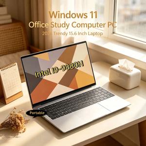 15.6인치 견고한 휴대용 노트북 윈도우 11 32GB DDR4 2TB SSD 울트라북 노트북 가정 학습 사무실 캐주얼 게임용 인텔 I9-9880H