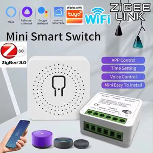 스마트 WiFi/Zigbee 3.0 스위치 16A 20A 모듈 릴레이 차단기 양방향 제어 Tuya Smart Life APP Alexa Home Assistant와 함께 작동