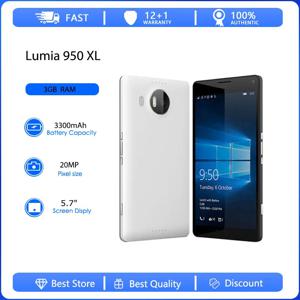 리퍼비시된 오리지널 Lumia 950 XL 4G 언락 GSM 900/1800 휴대폰 러시아어 아랍어 히브리어 키보드 핀란드산