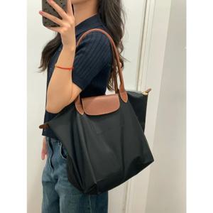 여성용 Y2K 2026 친환경 나일론 접이식 핸드백, 심플 대용량 숄더백, 통근 가방