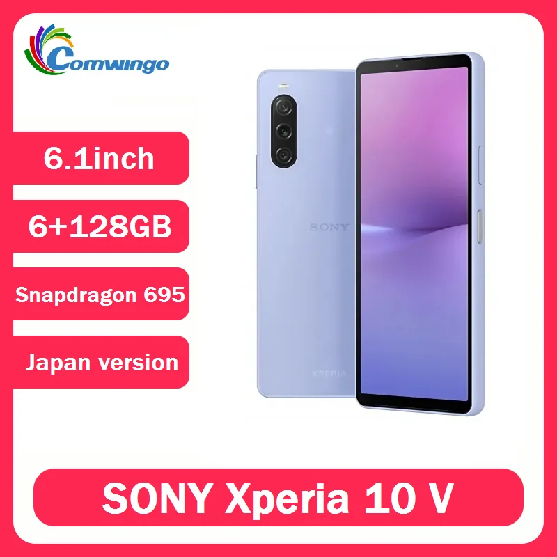 오리지널 모바일폰 소니 엑스페리아 10V 일본판 6GB+128GB ROM 6.1인치 OLED 스냅드래곤 695 옥타코어 X10V 안드로이드 중고 스마트폰