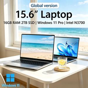 신제품 15.6인치 초경량 슬림 노트북 윈도우 11, 16GB, 대용량 2TB, 1080P 풀 HD 화면, 인텔 N3700