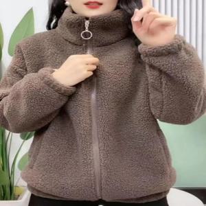 양털 벨벳 자켓 여성용 두꺼운 지퍼 후드티 유행 따뜻한 겨울 신상 2025 봄 루즈핏 긴팔