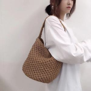 핸드메이드 패션 밀짚 가방, 버킷백, 해변 휴가용 비치백