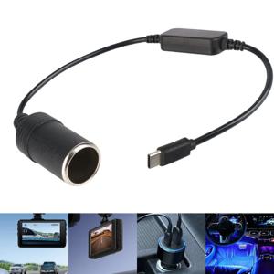 5V ~ 12V 변환기 케이블 익스텐더 USB 유형 C 충전기 담배 라이터 소켓 전원 어댑터 전자 자동차 액세서리