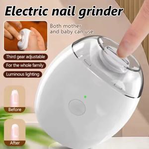 2 in 1 LED 조명 전동 손톱깎이, 자동 손톱 그라인더 트리머, 유아 및 성인용 매니큐어 도구, 네일 케어 도구
