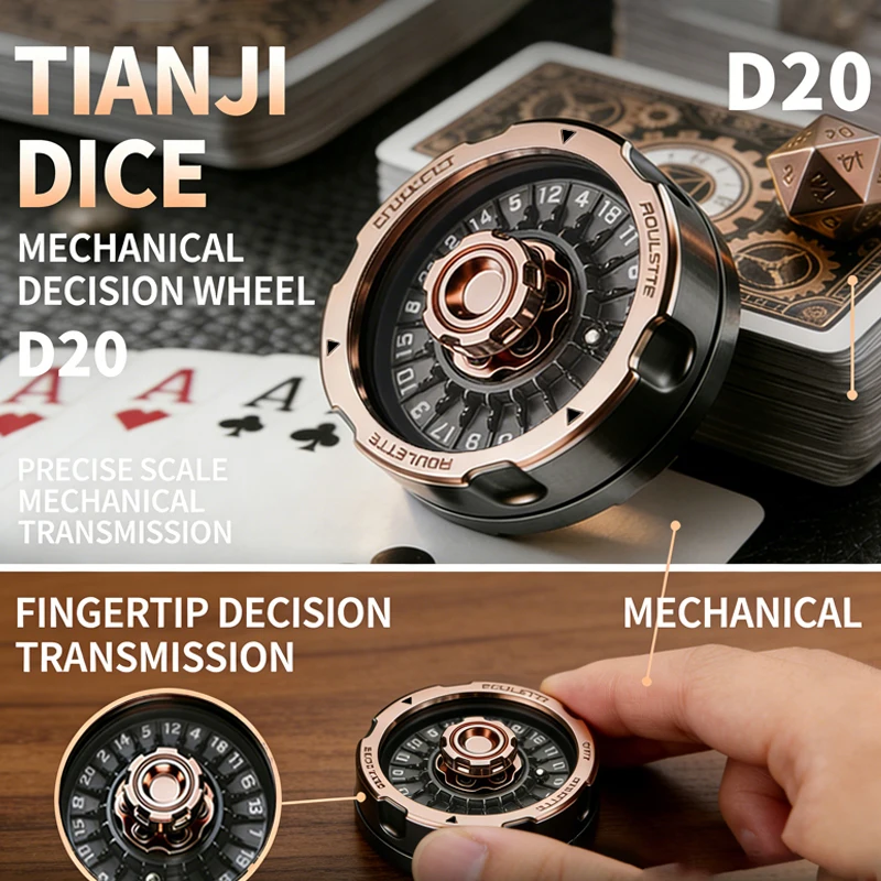 D20 행운의 룰렛 휠 피젯 스피너 스트레스 해소 장난감 EDC 핸드 토이 데스크 가젯 DND 테이블 게임 압축 해소 스피닝 다이스 선물