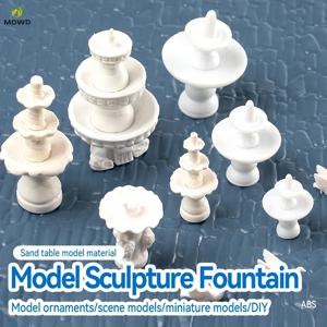 2Pcs 모델 동상 HO 1:87 조각 분수 철도 규모 건축 활동 어린이 공예 달력 알래스카 장난감 예술
