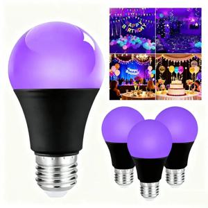 블랙 라이트 전구 9W LED UV 블랙라이트 395-400nm, 블랙라이트 야광 바디 페인트 형광 포스터 네온 글로우 램프용