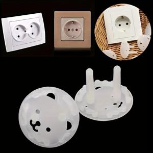 10pcs EU 전원 소켓 보호 커버 곰 두꺼운 어린이 안전 전기 콘센트 안티 전기 충격 플러그 보호기 커버