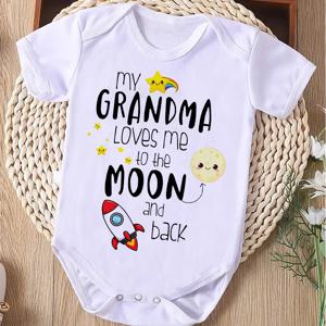 나의 GRANDMA LOVES ME To The Moon and Back 신생아 원지 컷 아기 여아 남아 옷, 하이 퀄리티 유아 바디 수트