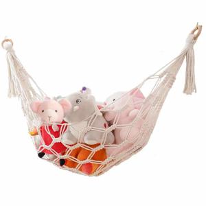 Macrame 해먹 그물 장난감 보관 보호 장식, 어린이 방 장난감, 박제 동물 장난감, 그물 정리, 보헤미아 보관 거치대