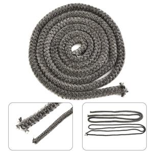 10/12mm 벽난로 씰링 로프 목재 굽기 스토브 도어 자체 접착 유리 섬유 씰링 코드 교체 2M 검정색 가스켓 테이프