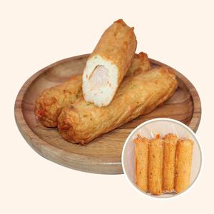 [산아푸드] 통새우 수제 어묵바 4개입 핫바 캠핑 술안주 아이 간식