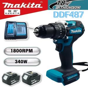 Makita DDF487 18V 브러시리스 무선 드릴 드라이버 Makita 배터리용 소형 고 토크 가변 속도 목공 전동 공구