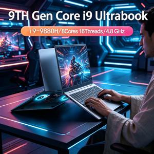 화려한 15.6인치 노트북 인텔 코어 I9-12900H/i9-10885H 윈도우 11 프로 2DDR4 2M.2 SSD 울트라북 컴퓨터 지문인식 잠금해제 WIFI