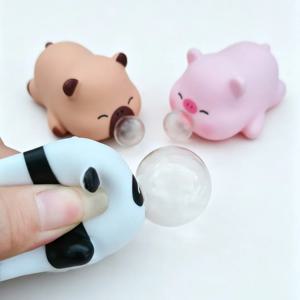 귀여운 동물 버블 스퀴즈 장난감, 팬더 & 돼지 슬로우 리바운드 스퀴시, 사무실 장난용품 및 스트레스 해소, 바이럴 데스크 장난감