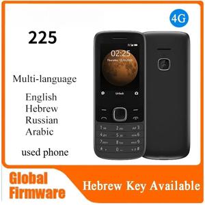 핀란드산 언락 225 4G 휴대폰 2.4인치 듀얼 SIM 1150mAh 3.5mm 잭 장시간 대기 히브리어 키 사용 가능 중고폰