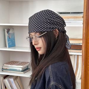 세련된 물방울 무늬 스카프, 다용도 사각 스카프, 트렌디한 머리끈, 허리 벨트, 헤어밴드, 양징의 스타일리시한 액세서리