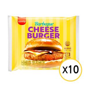 삼립 바베큐치즈버거 115g x 10개 냉동 / 햄버거, 간식