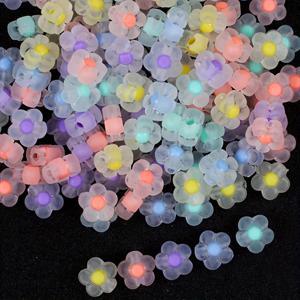 100pcs 12mm 해바라기 아크릴 비즈 무광택 투명 혼합 색상 스페이서 비즈 수제 클립북 쥬얼리