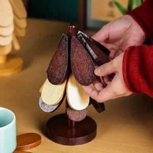나무 모양의 내열성 삼각받침, 화상 방지 테이블 냄비 받침대, 창의적인 홈 데코 및 명절 선물