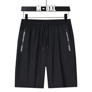 여름 반바지 체육관 피트니스 남성 플러스 사이즈 캐주얼 반바지 6XL 7XL 8XL 빅 사이즈 반바지 남성 아이스 실크 스트레치 비치 반바지 통기성