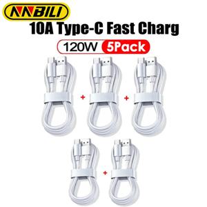 NNBILI 5Pcs 유형 C 초고속 충전 데이터 케이블 삼성 Xiaomi 화웨이 USB C 휴대 전화 데이터 코드에 대 한 120W 빠른 충전기 케이블
