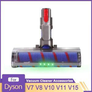 다이슨 V7 V8 V10 V11 V15 진공 청소기용 소프트 롤러 브러시 헤드, 하드 바닥용 직접 구동 및 4개의 LED 조명이 있는 브러시
