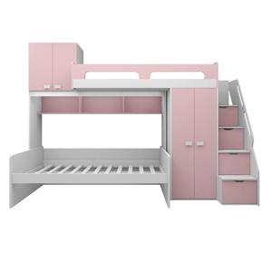 침실용 어린이 가구 세트 (책장, 서랍장, 옷장, 더블 침대, 캐빈형 어린이 침대 포함)