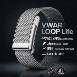 VWAR 루프 라이프 피트니스 트래커 ECG+PPG SpO2 스포츠 스마트 팔찌 심박수 혈압 모니터 보수계 스마트워치 밴드