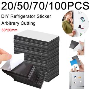 20/50/70/100개 자가 접착식 마그네틱 시트 50x20mm 유연한 고무 자석 스티커 사진, 명함, 수제 공예용