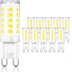 10 Pcs 가장 밝은 G9 LED 램프 AC220V 7W 세라믹 SMD2835 LED 전구 따뜻한/차가운 흰색 스포트라이트 할로겐 빛 교체 도매
