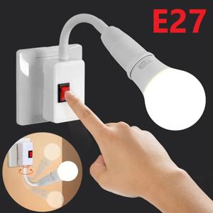 E27 직결 플러그 회전 헤드 E27 소켓 전구 홀더 스위치 포함 EU 플러그 LED 테이블 램프 호스 스티어링 레버 램프 베이스