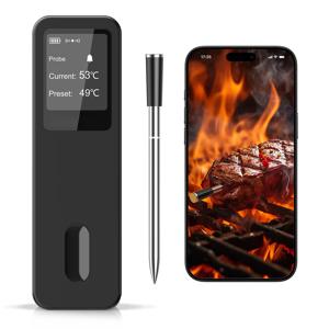 500FT 원격 무선 스마트 고기 온도계, 정확한 프로브 포함, 주방 BBQ 그릴 오븐 로티세리 요리용