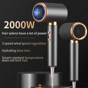 살롱 헤어 드라이어 2000W 전문가용 냉온풍 브러쉬 음이온 블로우 드라이어 강력 파워 5단계 헤어드라이어 빗 포함