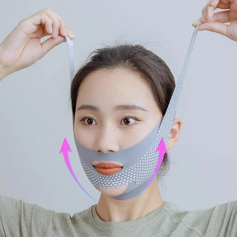 슬립 페이스 V 쉐이퍼 슬리밍 페이셜 밴드 이중턱 감소 페이스 리프트 마사지 슬리밍 밴드 편안한 사용