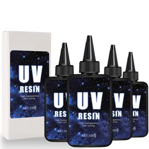 UV 레진 키트 - 더 큰 사이즈와 200g 업그레이드된 하드 크리스탈 투명 레진으로 공예 보석 제작 가능
