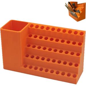 50홀 육각 드라이버 비트 보관함 1/4인치 임팩트 드라이버 비트 홀더 정리함 DIY 및 작업장용 내구성 공구함