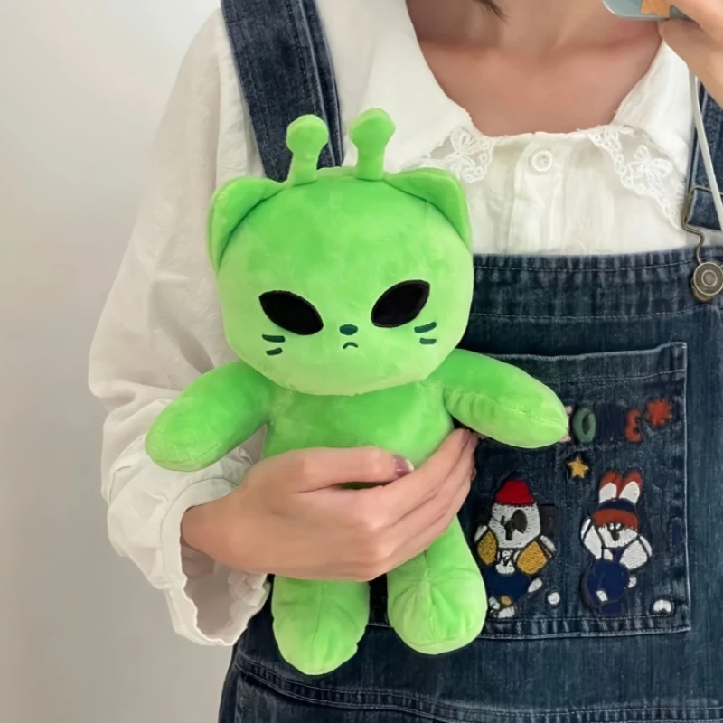 귀여운 외계인 고양이 인형, 녹색 새끼 고양이 부드러운 봉제인형, 귀여운 애니메이션 봉제 동물 베개, 집 장식, 친구들을 위한 커플 선물