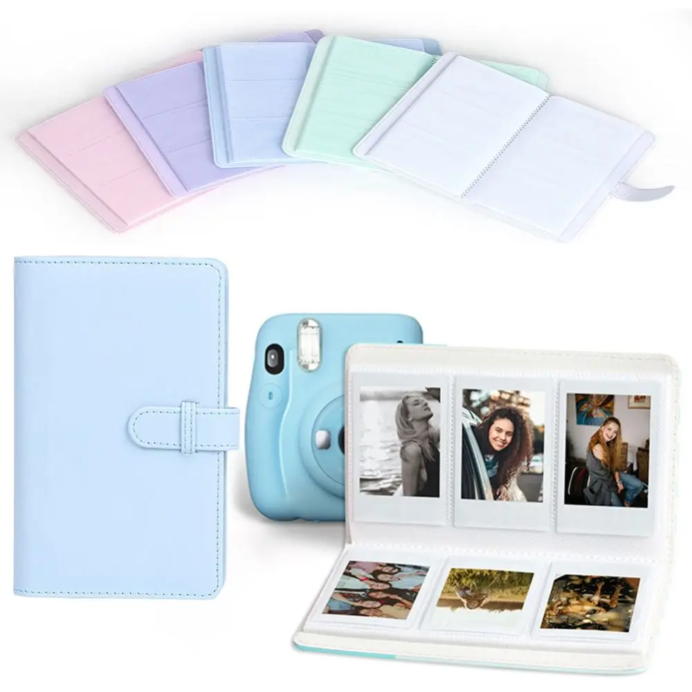 108 포켓 사진 앨범 필름 카메라 3 인치 인화지 PU 가죽 보관 케이스 Fujifilm Instax Mini 12 용 스탬프 컬렉션 도서