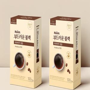 맥심 부드러운 블랙 아라비카 인스턴트 블랙커피 100T x 2통
