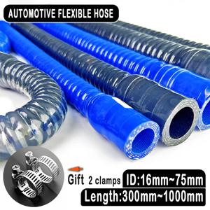 ID16~75mm 블루 블랙 유니버설 실리콘 플렉시블 호스 자동차 공기 흡입 파이프 라디에이터 튜브 인터쿨러 스틸 와이어 주름관