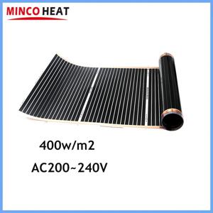 민코 히트 적외선 400w/m2 전기 바닥 난방 필름 웜 매트 최대 70~80C 200w/m 요가룸 및 사우나용