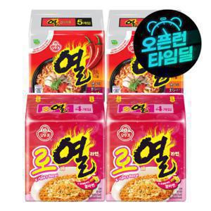 (12%결제할인)오뚜기 로제열라면 2팩+열라면 2팩 (총18개입)