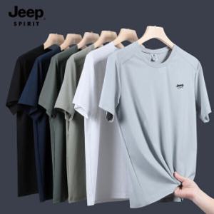 1+1 지프스피릿 JEEP SPIRIT 냉장고 티셔츠 빅사이즈 통기성 속건성 반팔 상의 여름 스포츠 캐주얼 반팔