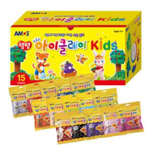아모스 탱탱아이클레이 키즈 50g 15색 묶음
