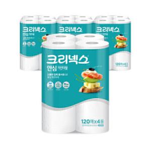 크리넥스 안심 키친타올 120매 4롤 X 4EA
