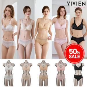 50% SALE 26SS 비비안 쿨썸머 스킨패키지 브라팬티 5세트