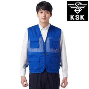 K-64 고급 망사조끼 코발트 M~3XL 등산조끼 낚시조끼 회사 유니폼 단체복 작업복 조끼 근무복 남자 남성 여